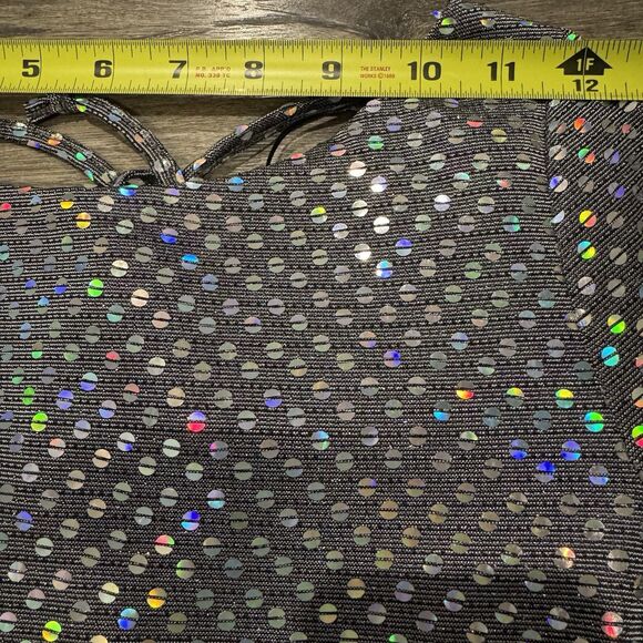 Thirty Thirty LA Mini Dress XS Sparkle Sequin Open Back Bell Sleeve Party Disco - Picture 6 of 9